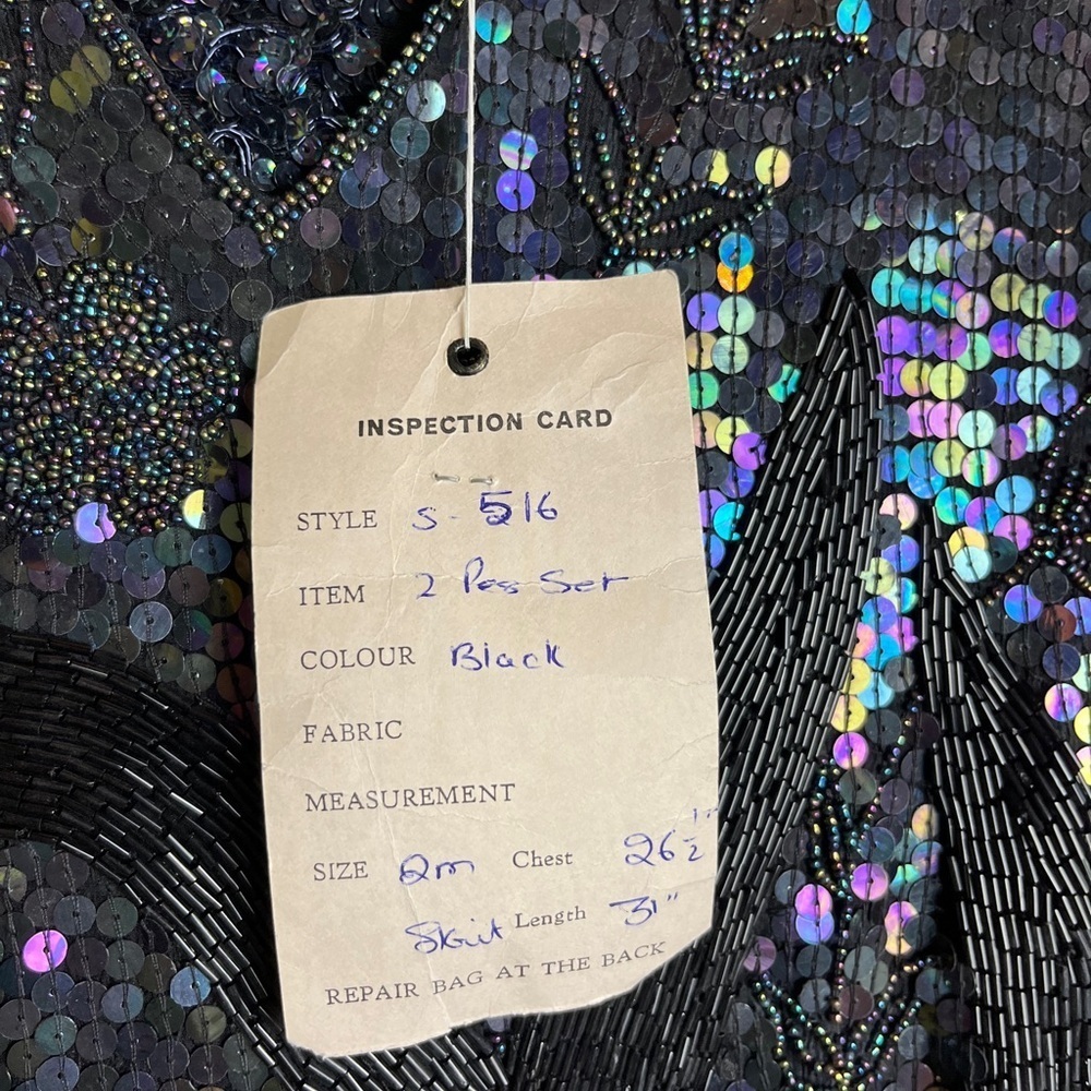 Elegant Black Sequin Women's Blouse - Picture 3 of 12